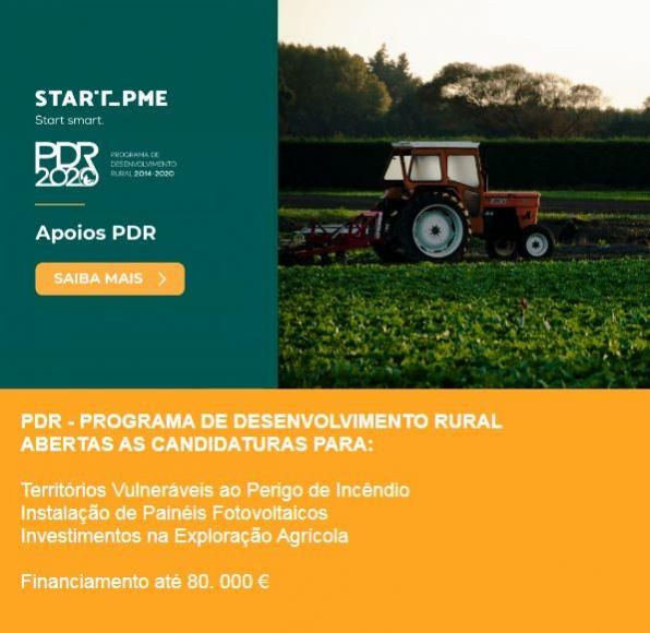 Candidaturas abertas PDR - PROGRAMA DE DESENVOLVIMENTO RURAL